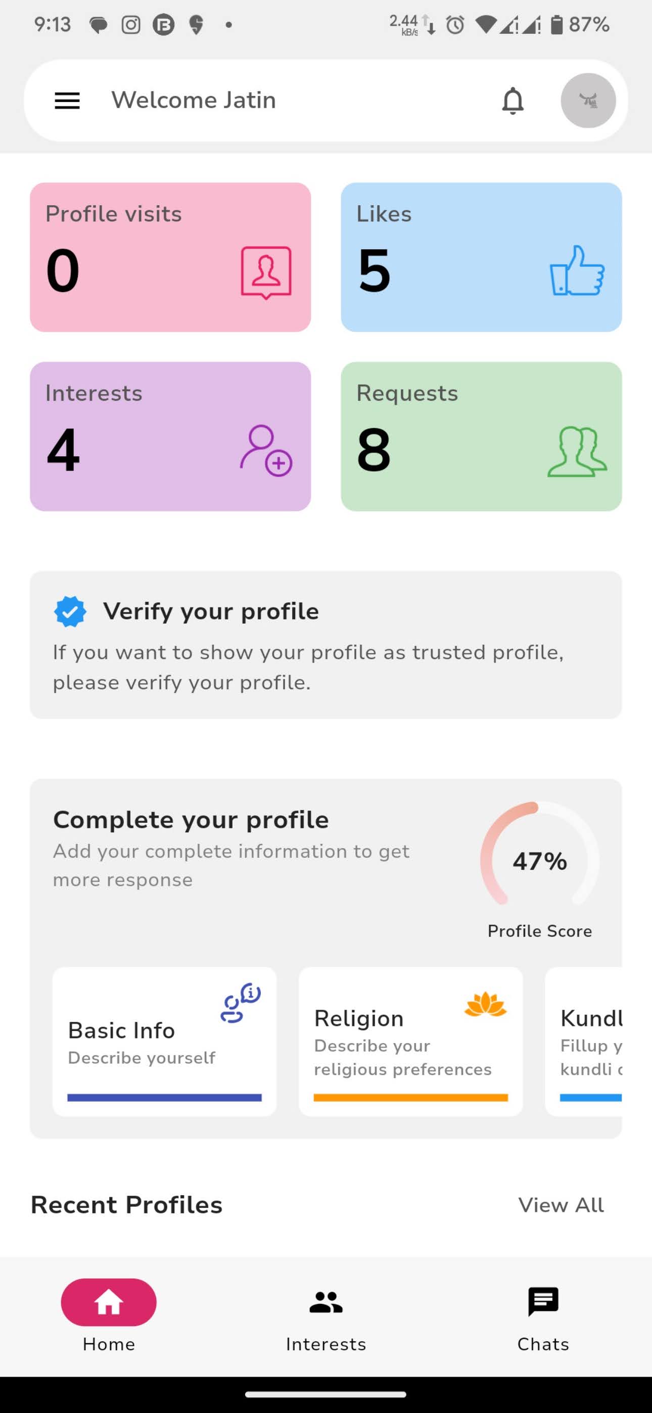 Him Rishtey mobile app screenshot 1